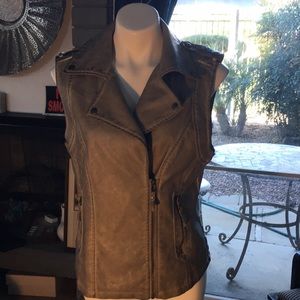 Faux Leather Moto Vest
